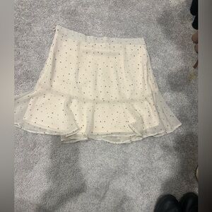 Elegant Cream Polka Dot Skirt